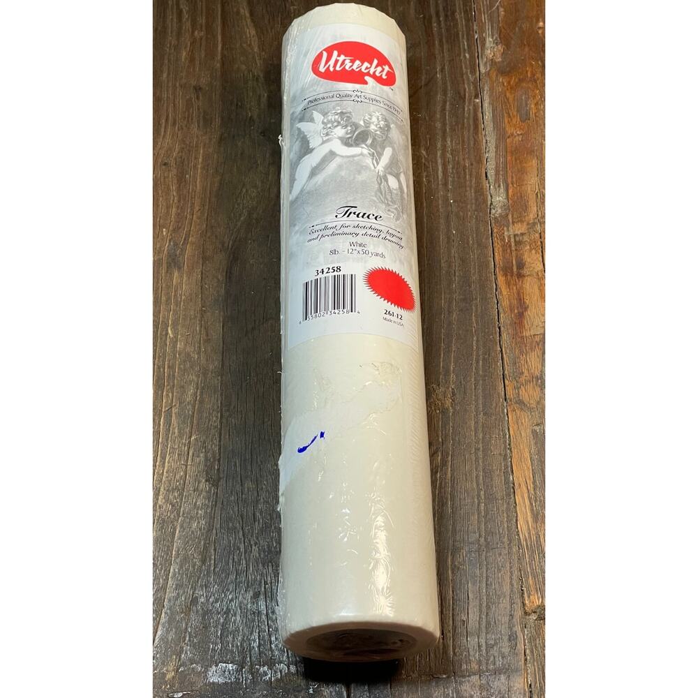 Utrecht Tracing Paper White 12x50" Yards Roll Art Craft Supply Drawing Sketching